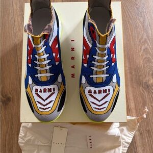 Marni Blue and Red Chunky Sneakers